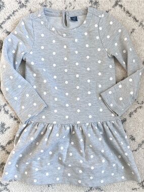 Gap, gray, and white polkadot dress